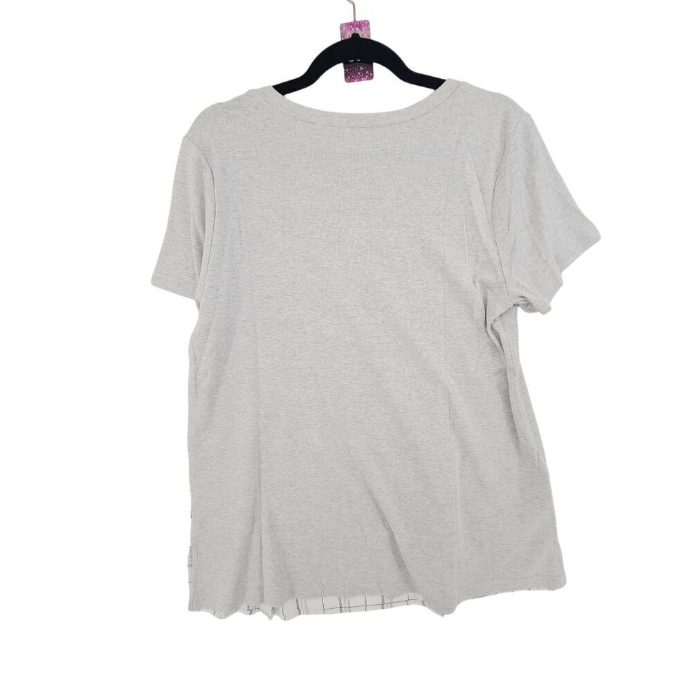 41. Doe & Rae NWT Women's Short Sleeve Tunic T Shirt Top Gray - Picture 3 of 9